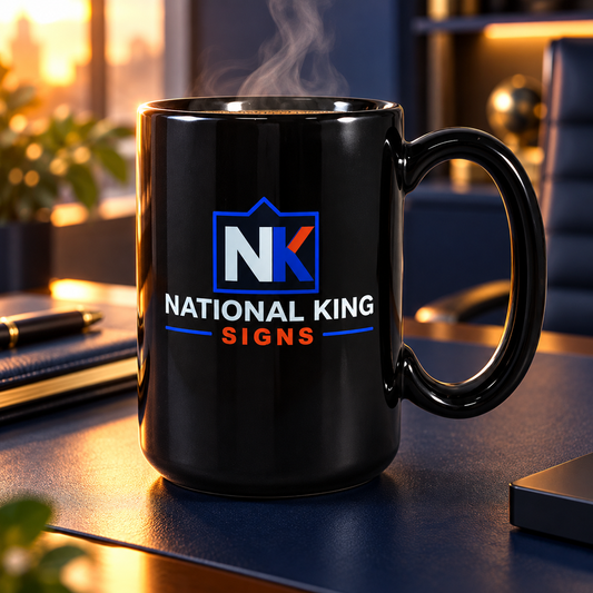 Con tu marca: Taza de cerámica El Jefe de 15 oz. de EE. UU.. Vista 1 del producto.