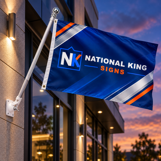 National King Signs square cover 1000 x 1000: 3' x 5' Custom Pole Flag — batch 05