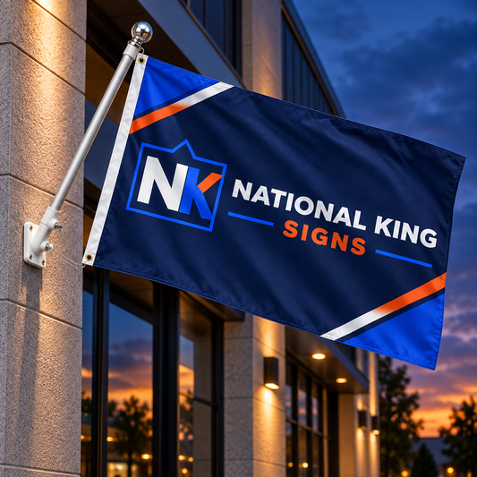 National King Signs square cover 1000 x 1000: 4' x 6' Custom Pole Flag — batch 05