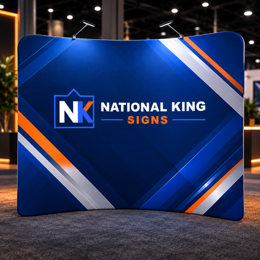 National King Signs square cover 1000 x 1000: 8' Tube Curved Fabric Display — batch 05