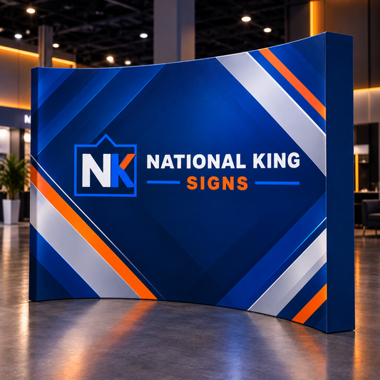 National King Signs square cover 1000 x 1000: 10' Fabric Pop Up Display (Curve) — batch 05