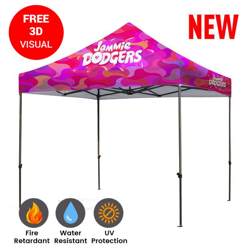 A medida: Kit de carpa de acero prémium de 10' - Cenefa de 17". Vista 2 del producto.