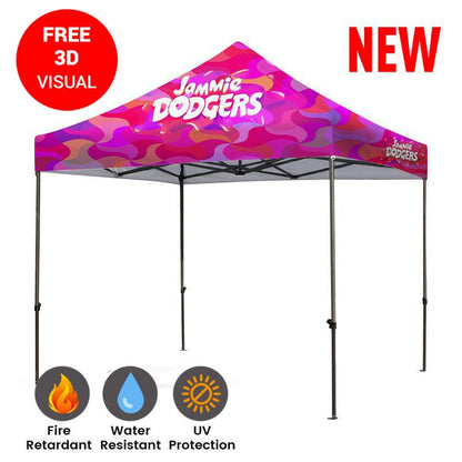 A medida: Kit de carpa de acero prémium de 10' - Cenefa de 17". Vista 2 del producto.