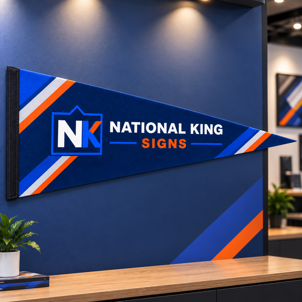 National King Signs square cover 1000 x 1000: 12"x30" Premium Pennant — batch 07