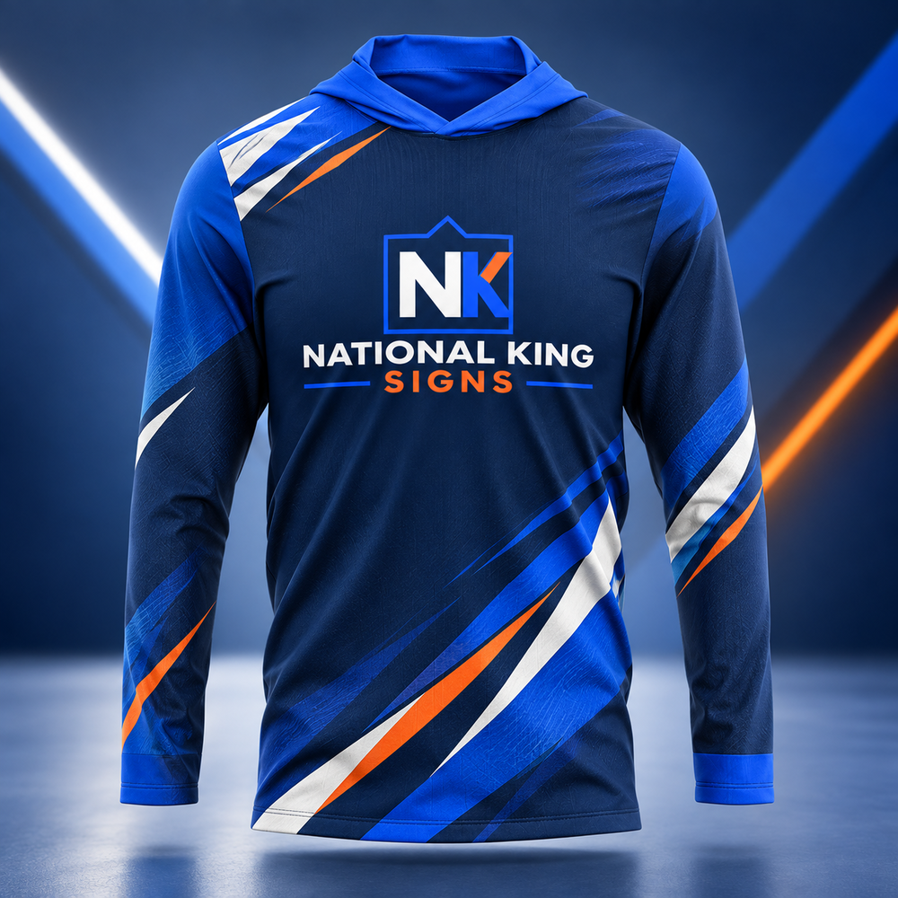 National King Signs square cover 1000 x 1000: 120GSM Milk Silk Long Sleeve Hoodie T-shirt (Full Dye Sublimation)#500138 — batch 07