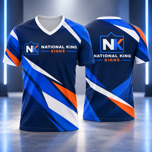 National King Signs square cover 1000 x 1000: 120GSM Milk Silk Short Sleeve V Neck (Full Dye Sublimation)#500043 — batch 07