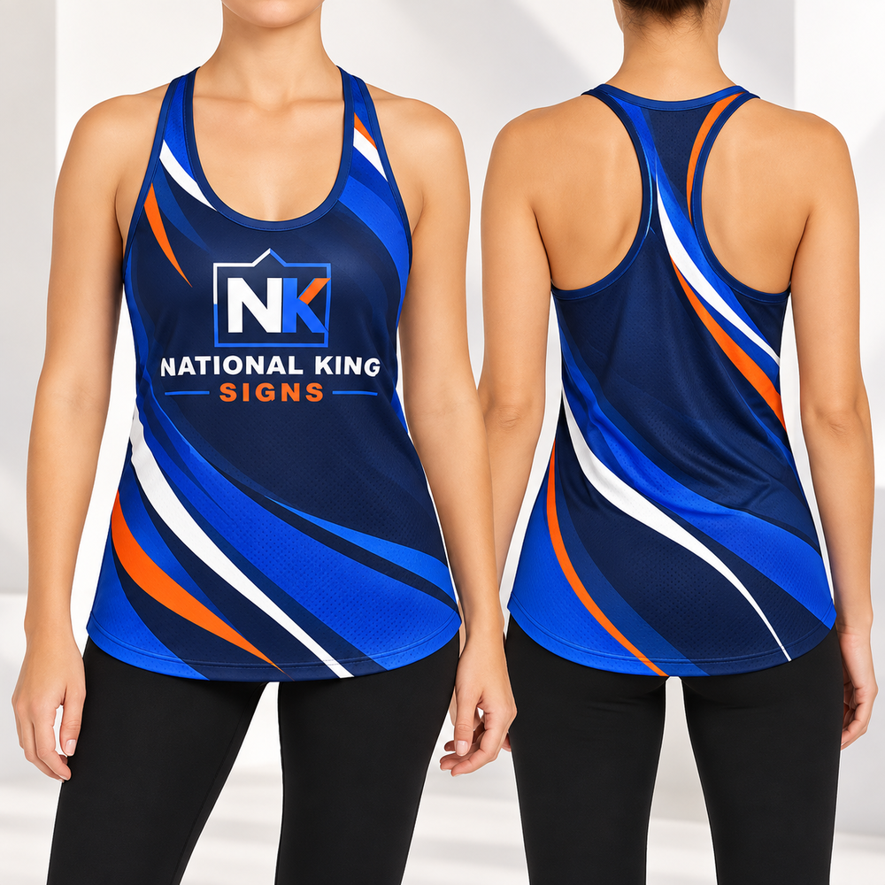 A todo color: Camiseta sin mangas espalda nadador de 150 GSM. Vista 1 del producto.