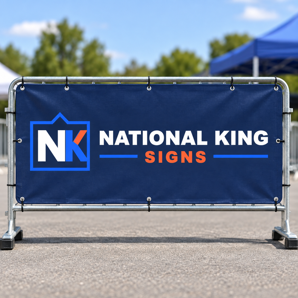 National King Signs square cover 1000 x 1000: Barricade Banners Graphic Only — batch 07