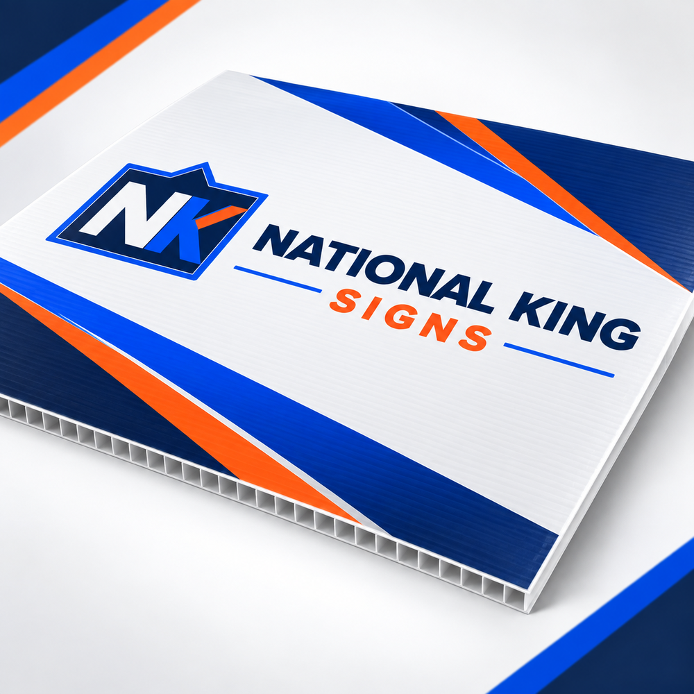 National King Signs square cover 1000 x 1000: Custom Coroplast Signs — batch 08