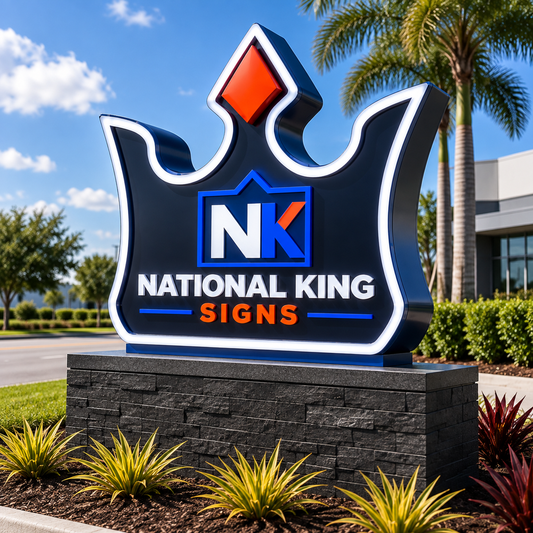 National King Signs square cover 1000 x 1000: Custom-Shaped Monument Sign — batch 08