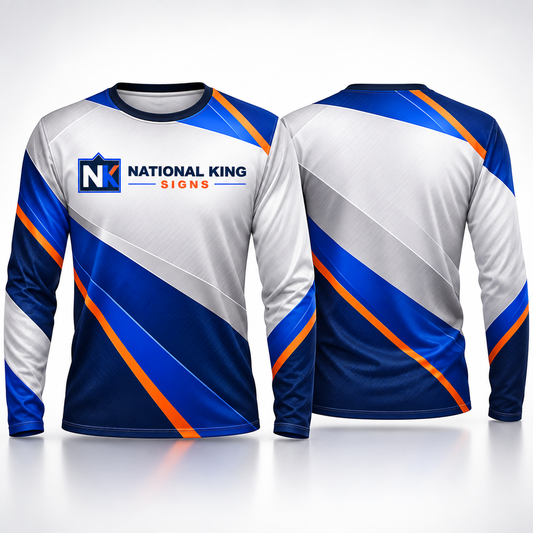 National King Signs square cover 1000 x 1000: Custom Long-Sleeve Crew-Neck Shirt — batch 08