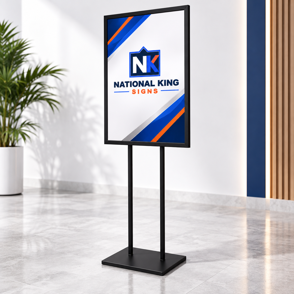 National King Signs square cover 1000 x 1000: Poster Display Stand — batch 08