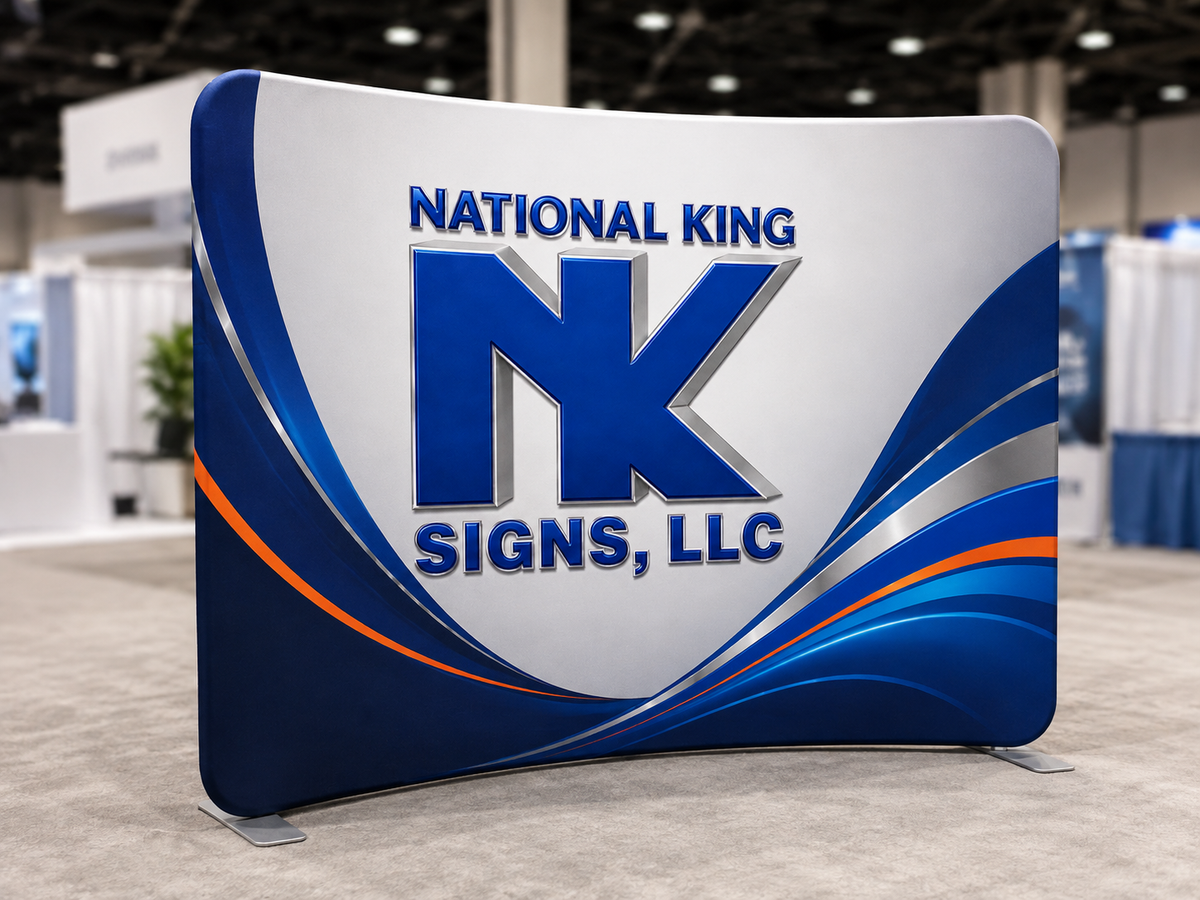 National King Signs AI branded hero 2026-09-06: 6' Tube Curved Fabric Display
