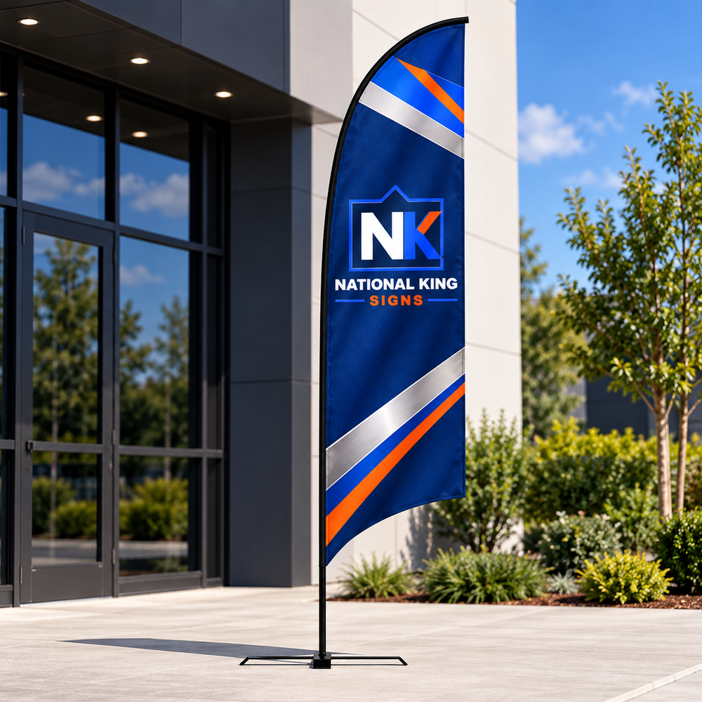 National King Signs square cover 1000 x 1000: Premium Concave Flags — batch 08