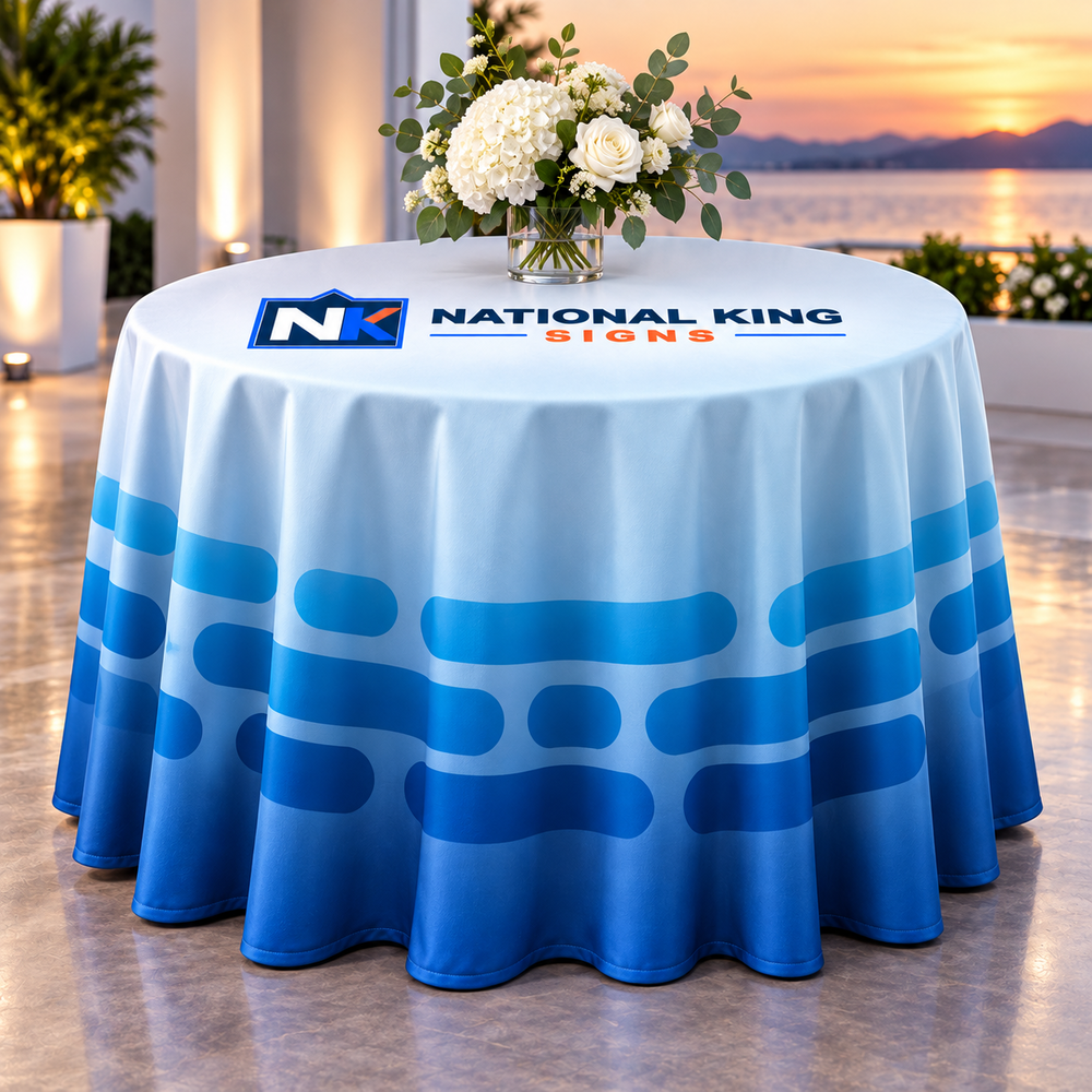 National King Signs square cover 1000 x 1000: Premium Round Table Drape — batch 08