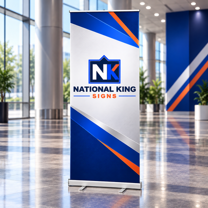 National King Signs square cover 1000 x 1000: Standard Retractable Banner Stand — batch 08