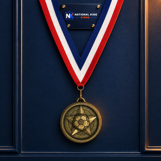 Con tu marca: Medalla Valor de Fútbol Estrella. Vista 1 del producto.