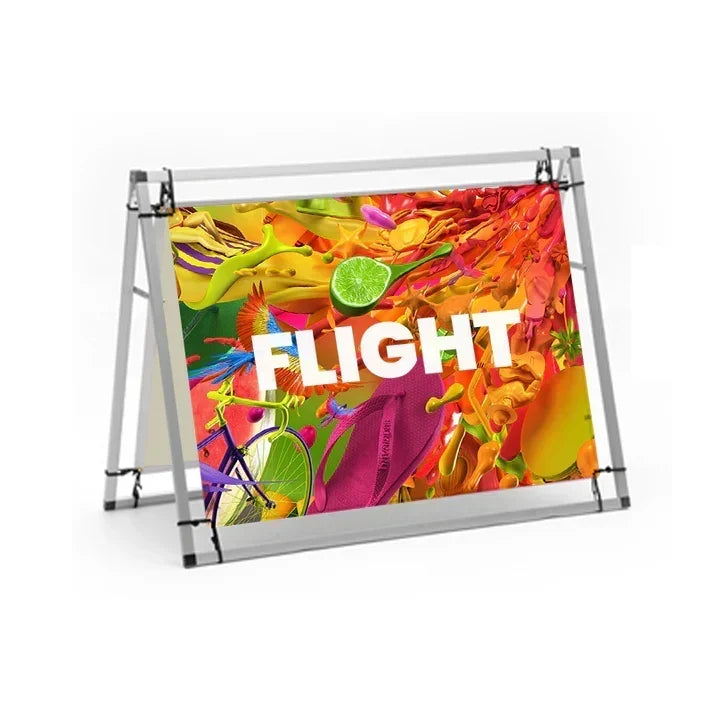 Custom A-frame banner display product view