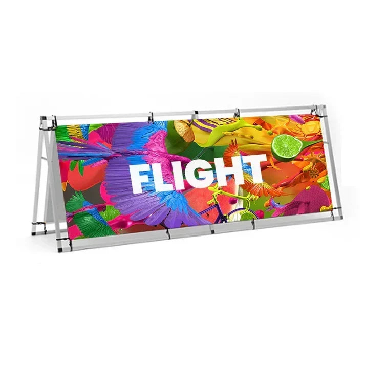 8' x 32-inch custom A-frame banner display