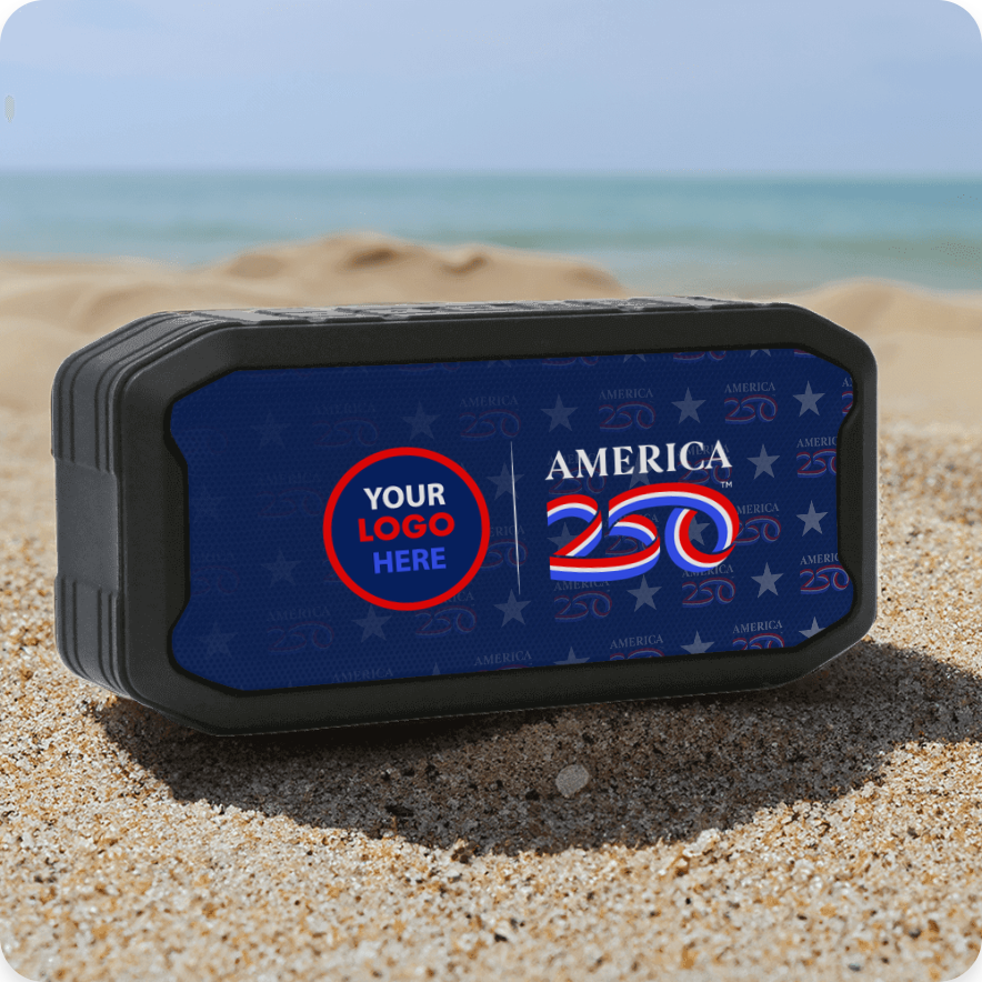 Con tu marca: Altavoz inalámbrico resistente al agua WaterBox. Vista 2 del producto.
