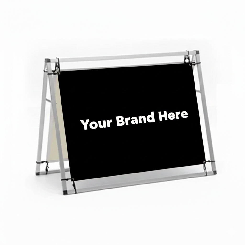 Double-sided custom A-frame banner display
