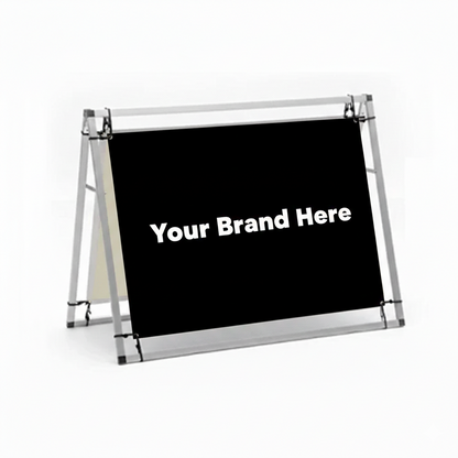 Double-sided custom A-frame banner display