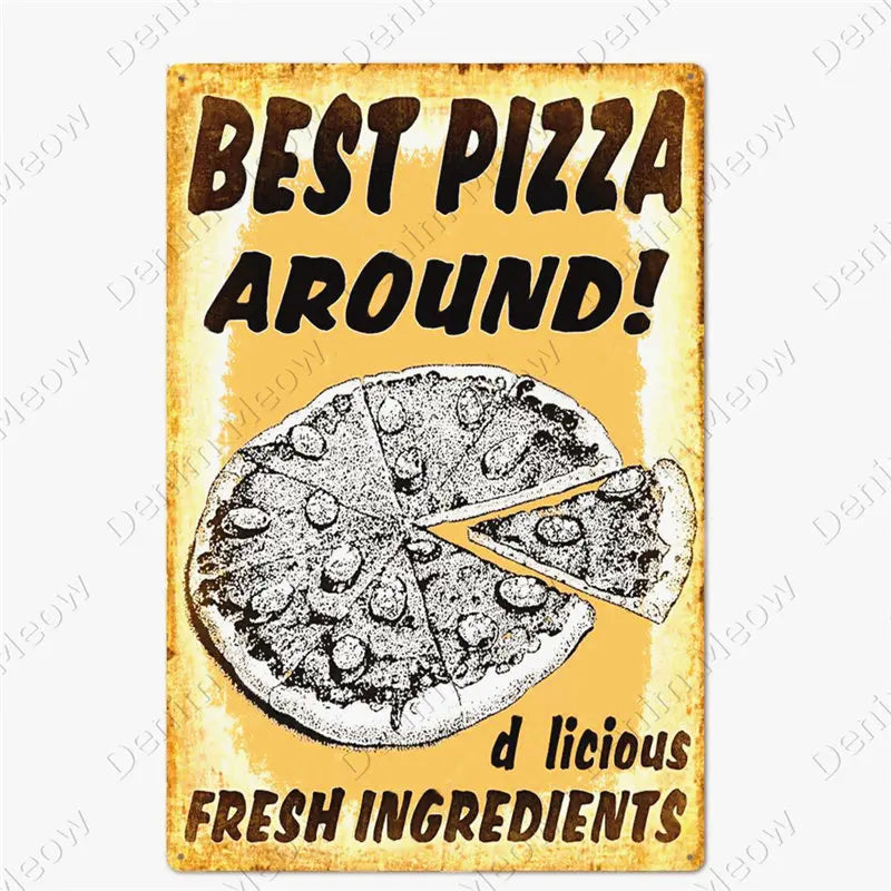 Carteles metálicos de pizza para cocina y pizzería, 20 × 30 cm. Vista 21 del producto.