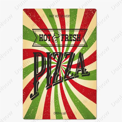 Carteles metálicos de pizza para cocina y pizzería, 20 × 30 cm. Vista 16 del producto.