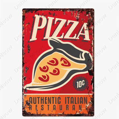 Carteles metálicos de pizza para cocina y pizzería, 20 × 30 cm. Vista 30 del producto.