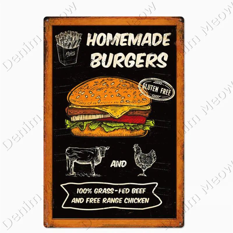 Carteles metálicos de pizza para cocina y pizzería, 20 × 30 cm. Vista 13 del producto.