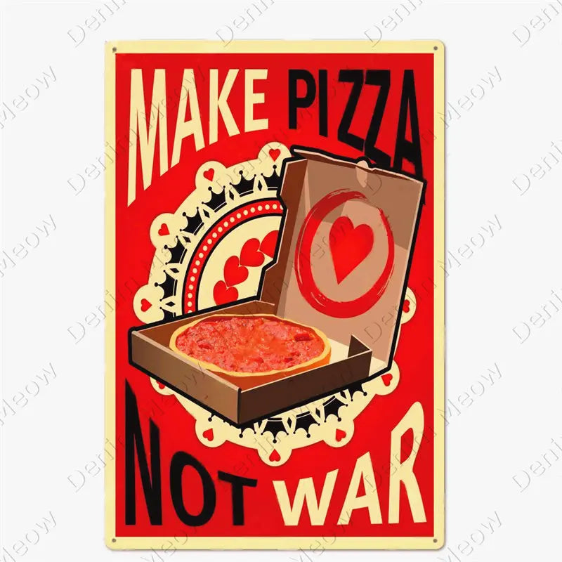 Carteles metálicos de pizza para cocina y pizzería, 20 × 30 cm. Vista 28 del producto.