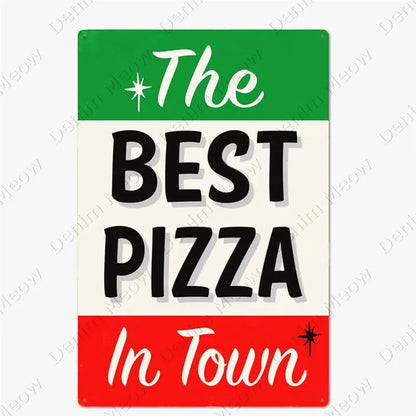 Carteles metálicos de pizza para cocina y pizzería, 20 × 30 cm. Vista 9 del producto.