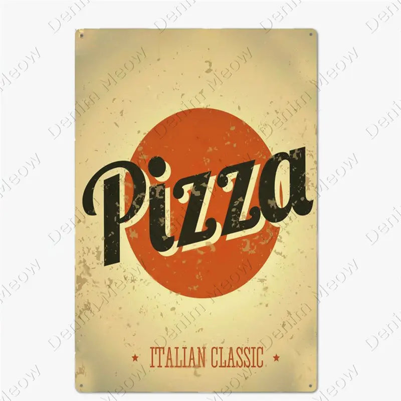 Carteles metálicos de pizza para cocina y pizzería, 20 × 30 cm. Vista 12 del producto.