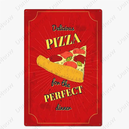 Carteles metálicos de pizza para cocina y pizzería, 20 × 30 cm. Vista 15 del producto.