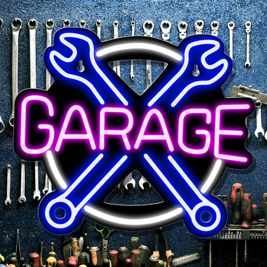 Cartel LED de garaje, estilo neón. Vista 1 del producto.