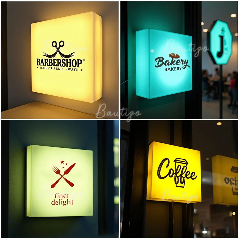 Cartel con caja de luz LED de acrílico de doble cara, personalizado. Vista 5 del producto.