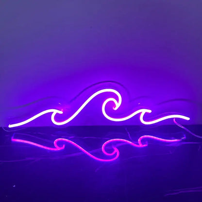 Luz de pared LED de ola marina, estilo neón. Vista 11 del producto.