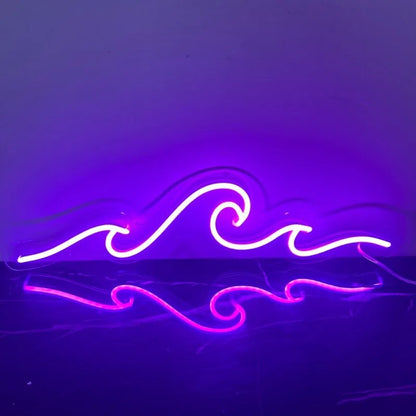 Luz de pared LED de ola marina, estilo neón. Vista 5 del producto.
