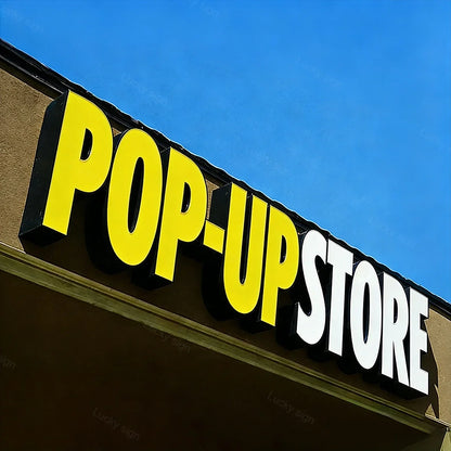 Cartel comercial 3D personalizado, con logo y letras corpóreas LED para exteriores. Vista 2 del producto.