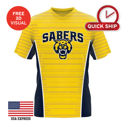 120GSM Milk Silk Short Sleeve V Neck (Full Dye Sublimation)#500043 – view 2