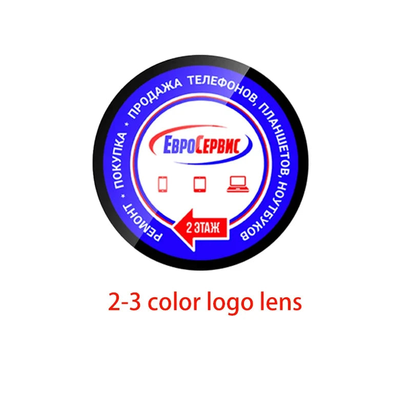 Proyector LED giratorio de logo gobo personalizado, impermeable IP67, para entradas y pisos de comercios en exteriores. Vista 13 del producto.