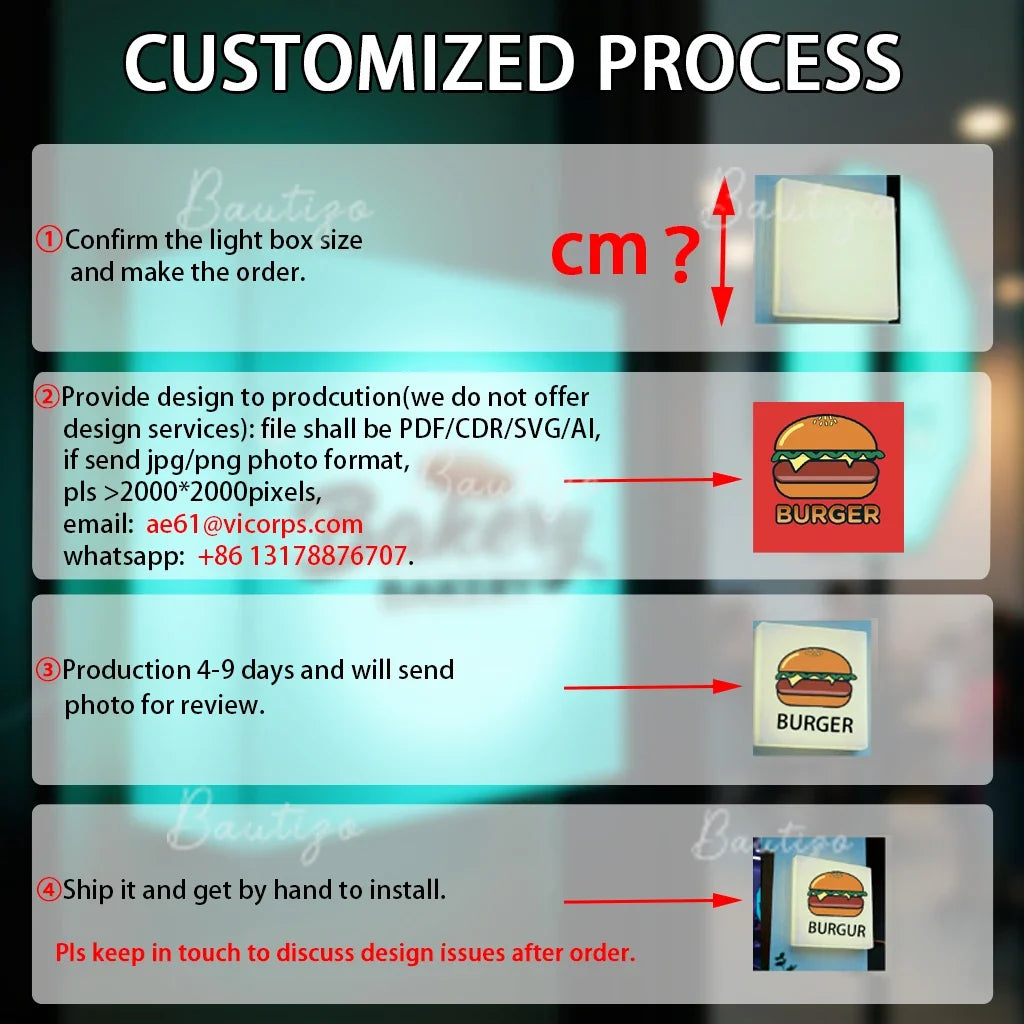 Cartel con caja de luz LED de acrílico de doble cara, personalizado. Vista 7 del producto.
