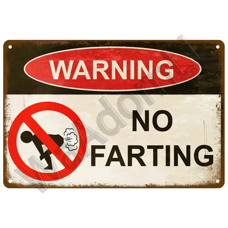 Carteles metálicos de prohibido orinar y advertencias humorísticas. Vista 8 del producto.