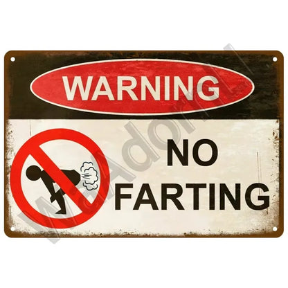 Carteles metálicos de prohibido orinar y advertencias humorísticas. Vista 8 del producto.