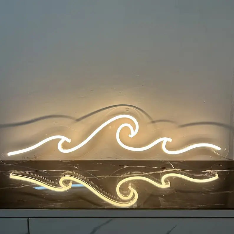 Luz de pared LED de ola marina, estilo neón. Vista 9 del producto.