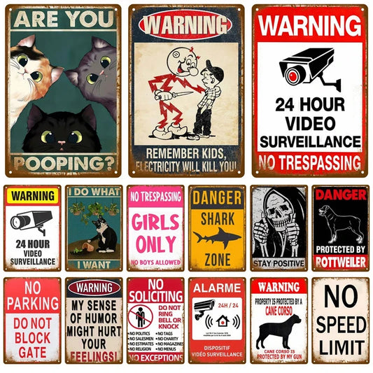 Carteles metálicos de pared de estilo antiguo, 20 × 30 cm. Vista 1 del producto.