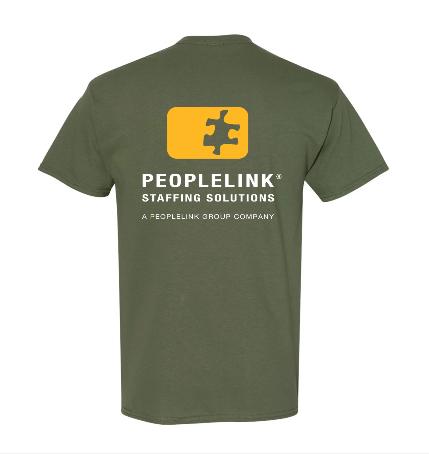 Equipo privado: Camiseta Peoplelink Staffing - Verde Militar. Vista 2 del producto.