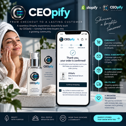CEOpify branded concept, step 1 of 3: Bring customers back with retention flows!