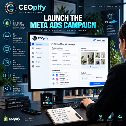 CEOpify branded concept, step 2 of 3: Find new customers with Meta Ads!