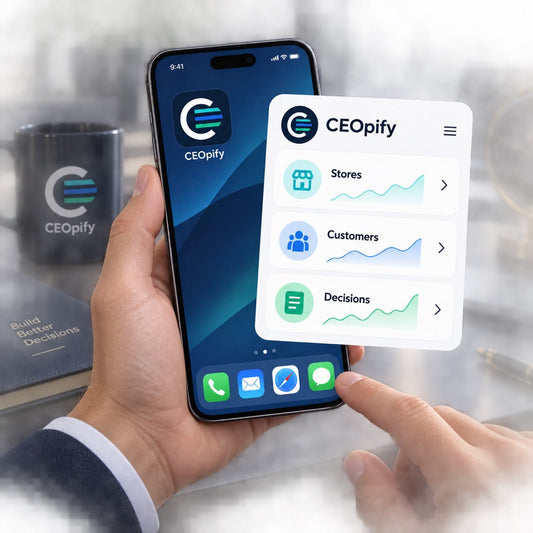 CEOpify English cover 2026-09-23: Company App on Vercel. AI-generated concept; National King Signs merchandise appears where relevant.